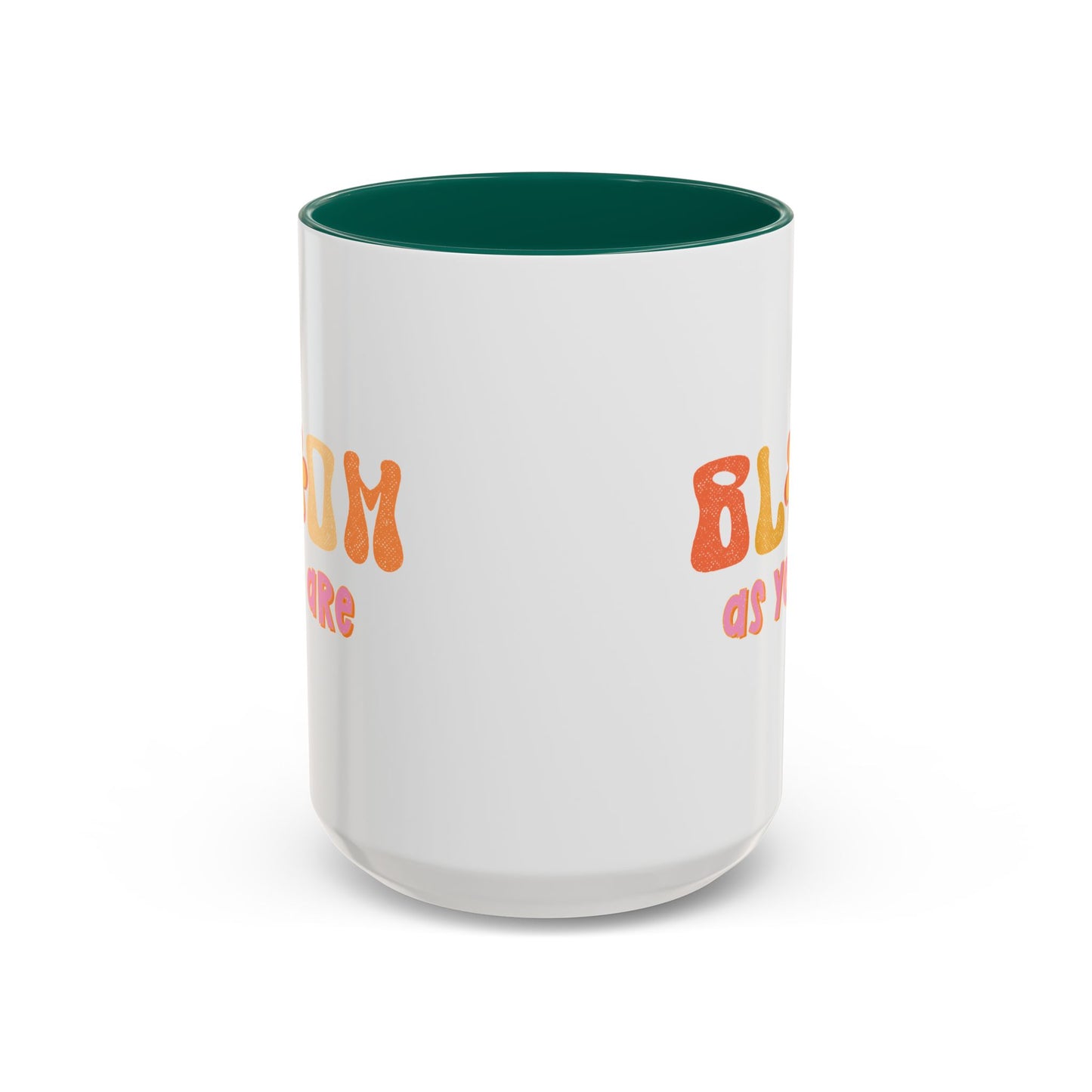 Bloom As You Are Accent Mug – Smiley Flower | 11oz 15oz Colored Handle
