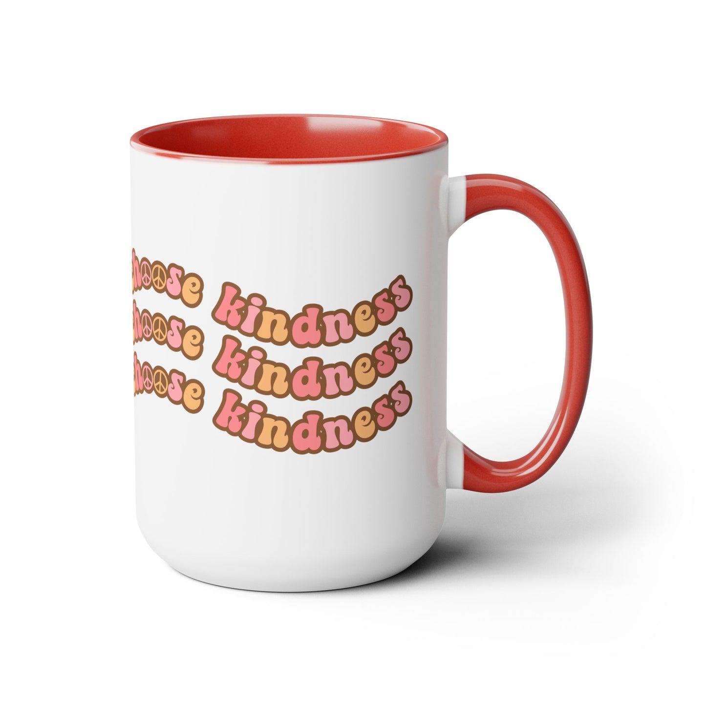 Choose Kindness Coffee Mug - 70s Wavy Retro | 15oz Accent