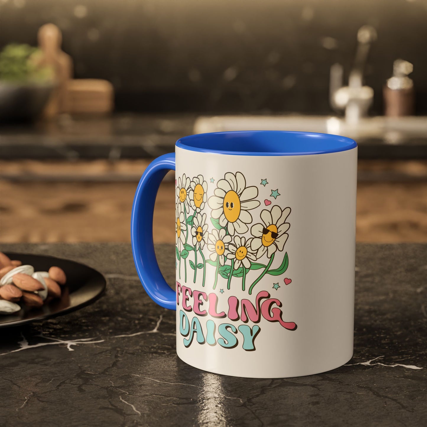 Feeling Daisy – Groovy Floral Accent Mug (11oz/15oz)