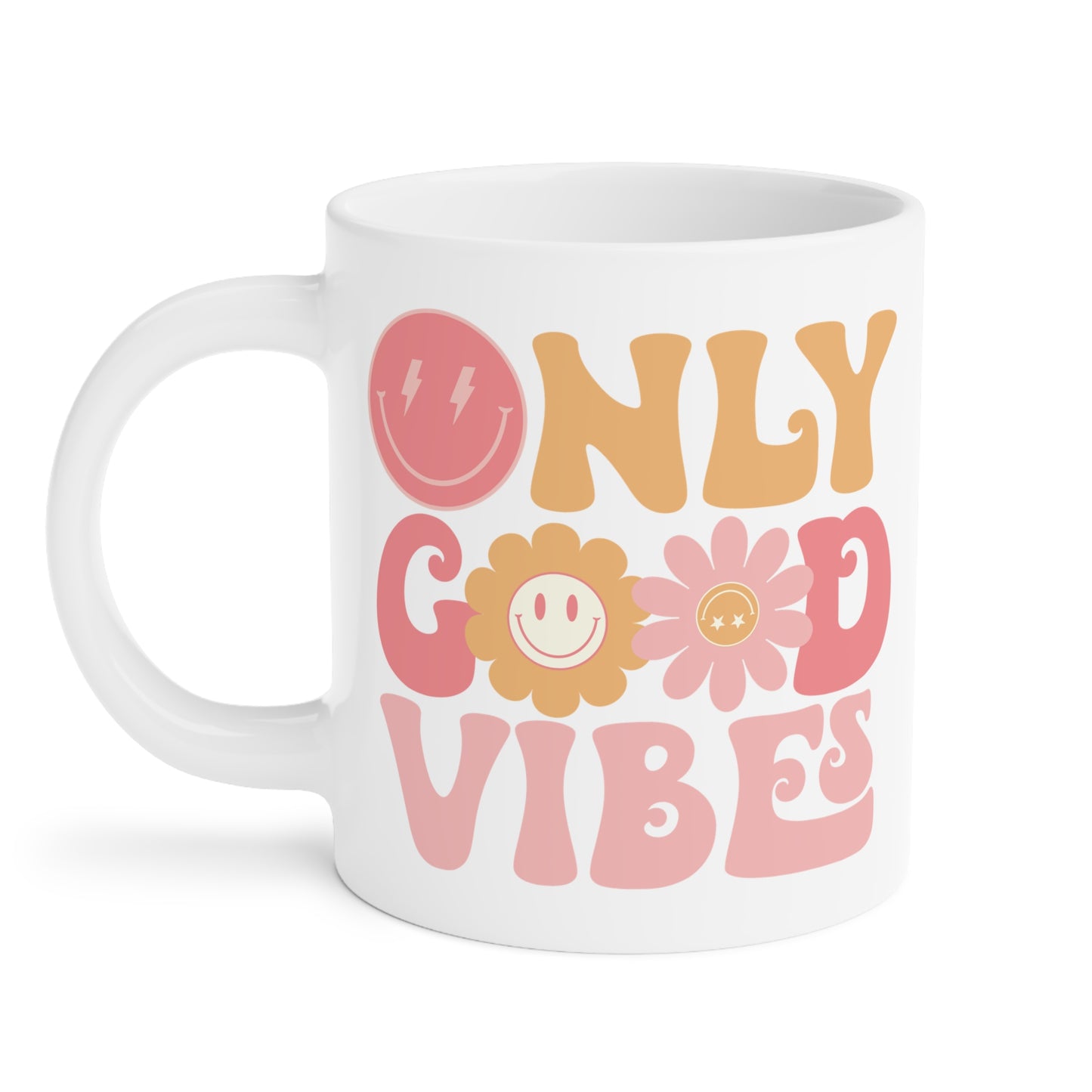 Good Vibes Only Coffee Mug – 70s Psychedelic Retro | 11oz 15oz 20oz