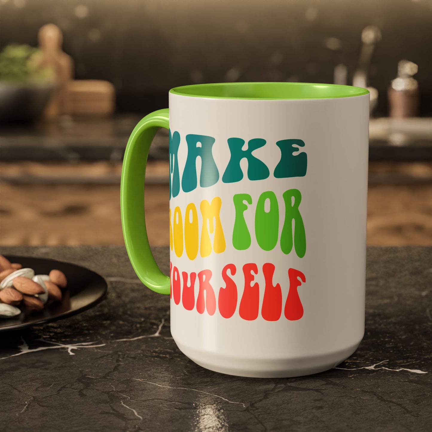 Make Room For Yourself – Retro Affirmation Accent Mug (11oz/15oz)