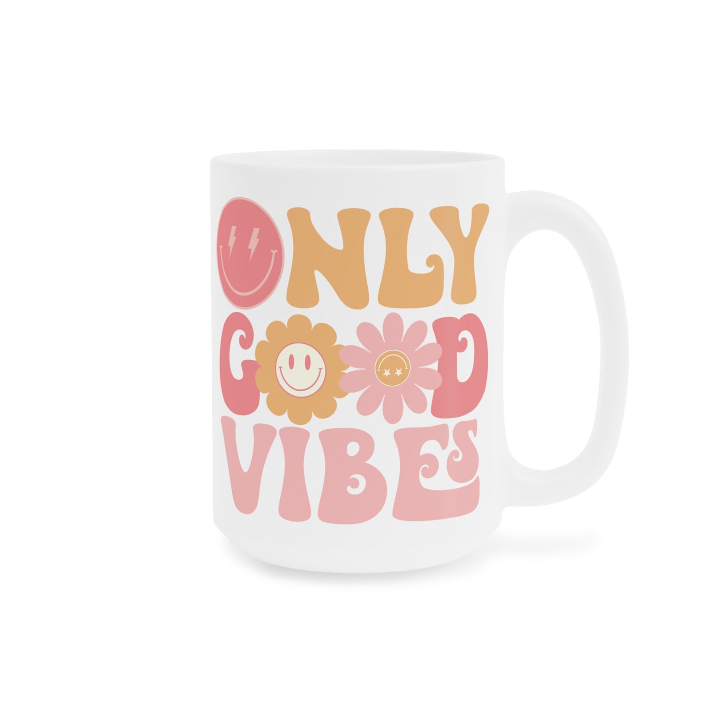 Good Vibes Only Coffee Mug – 70s Psychedelic Retro | 11oz 15oz 20oz