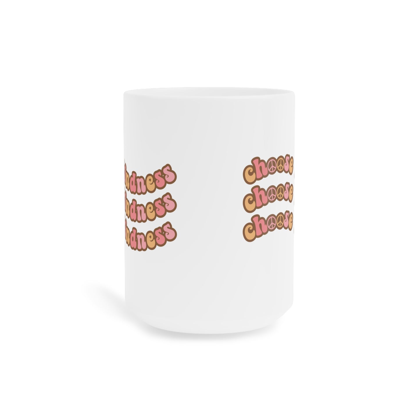 Choose Kindness Coffee Mug – 70s Wavy Retro Pastel | 11oz 15oz 20oz