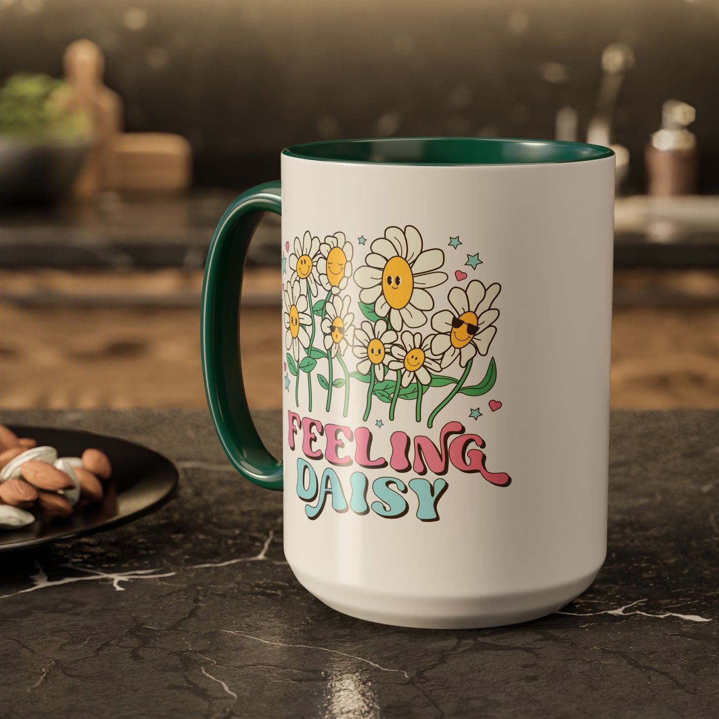 Feeling Daisy – Groovy Floral Accent Mug (11oz/15oz)