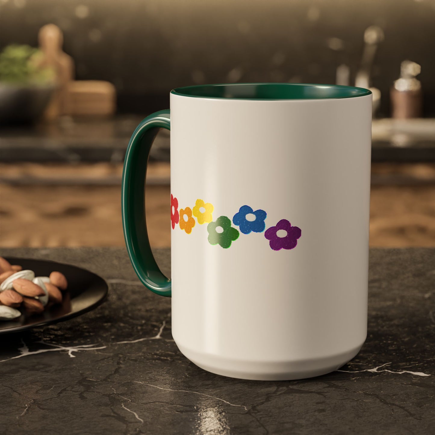 Rainbow Flower Arc Ceramic Mug – 11oz, 15oz, 20oz
