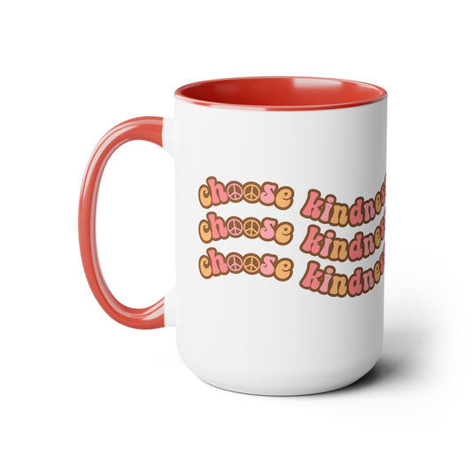 Choose Kindness Coffee Mug - 70s Wavy Retro | 15oz Accent