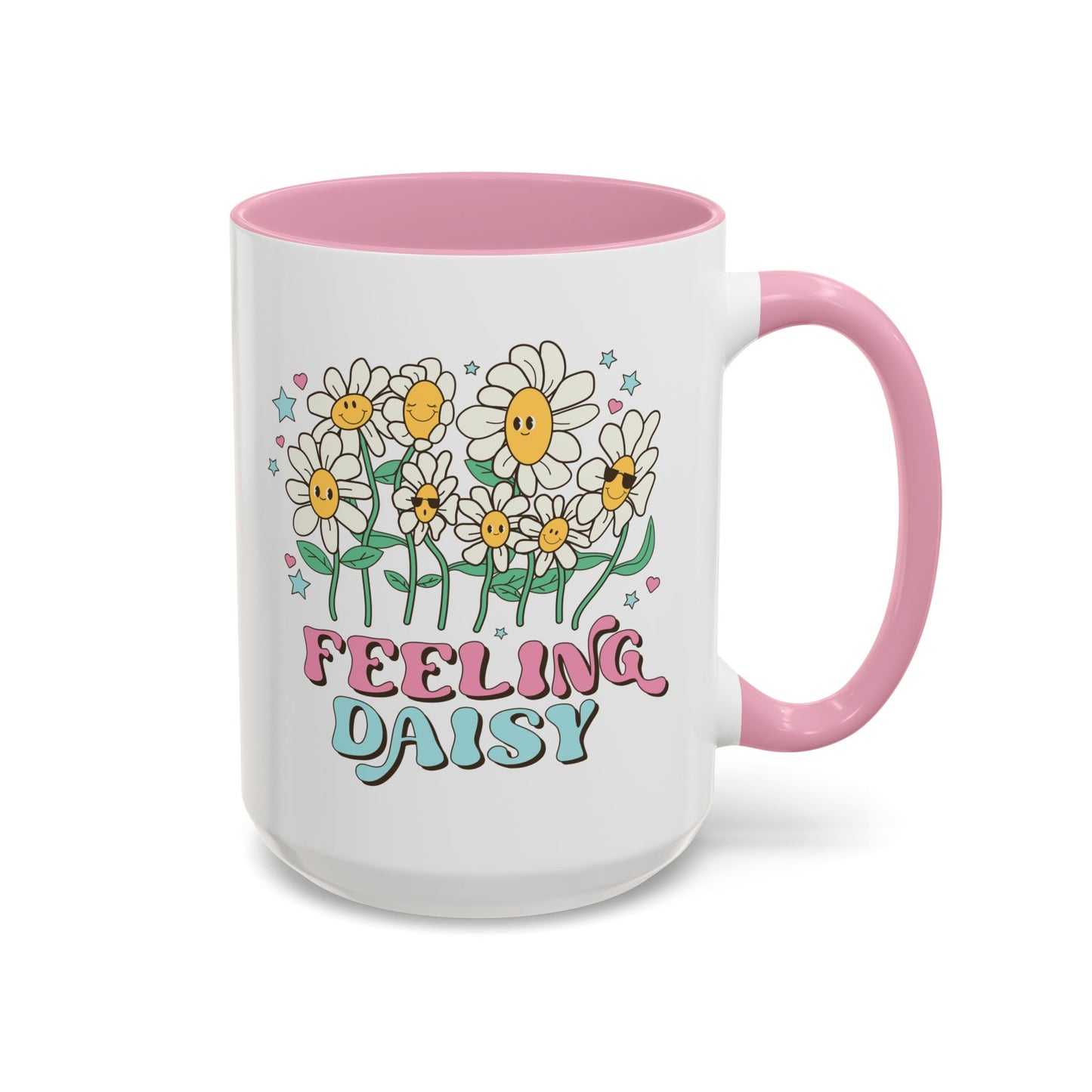 Feeling Daisy – Groovy Floral Accent Mug (11oz/15oz)