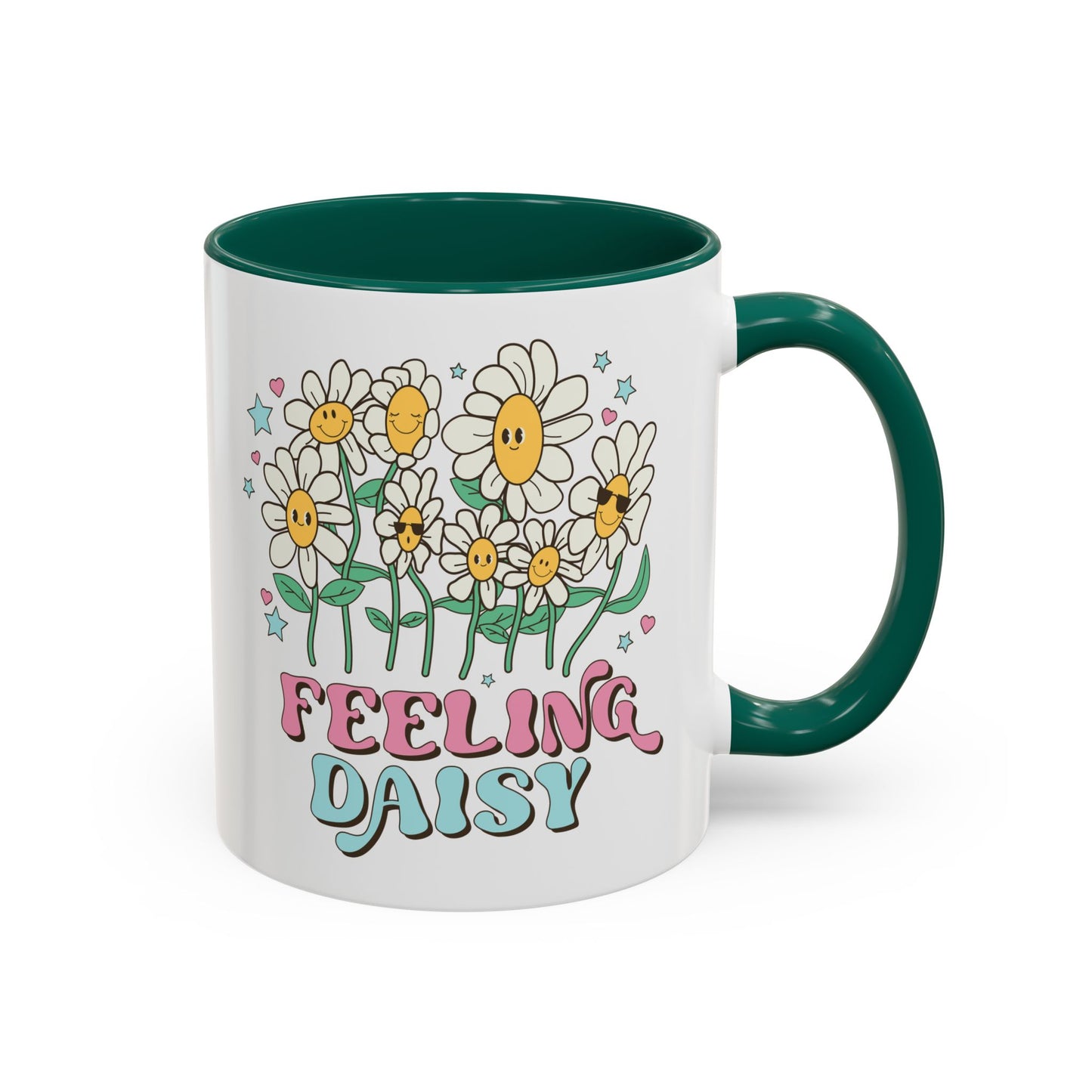 Feeling Daisy – Groovy Floral Accent Mug (11oz/15oz)