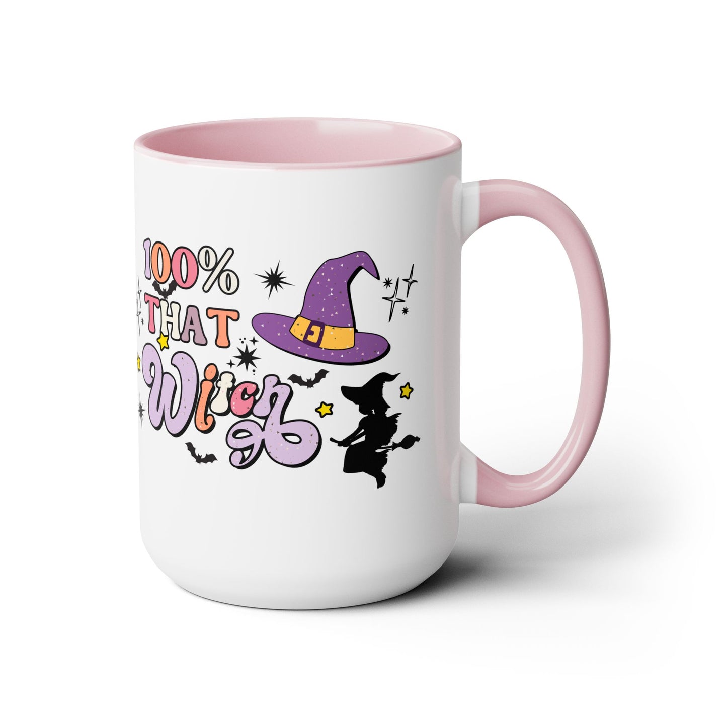 100% That Witch Coffee Mug – Pink Accent | Halloween Groovy Vibes