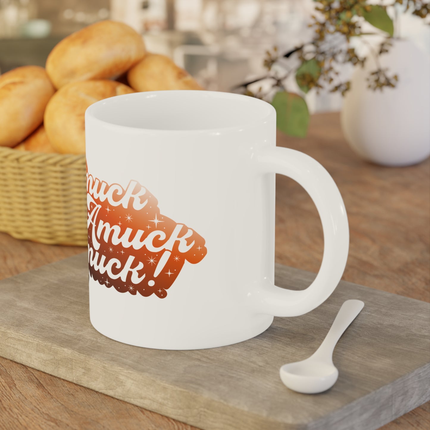 Amuck Amuck Amuck! Coffee Mug – White Ceramic | Halloween Groovy Vibes