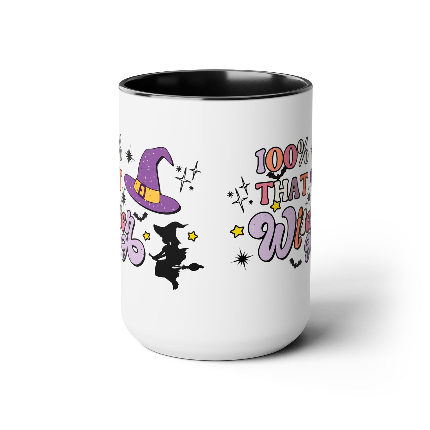100% That Witch Coffee Mug – Pink Accent | Halloween Groovy Vibes